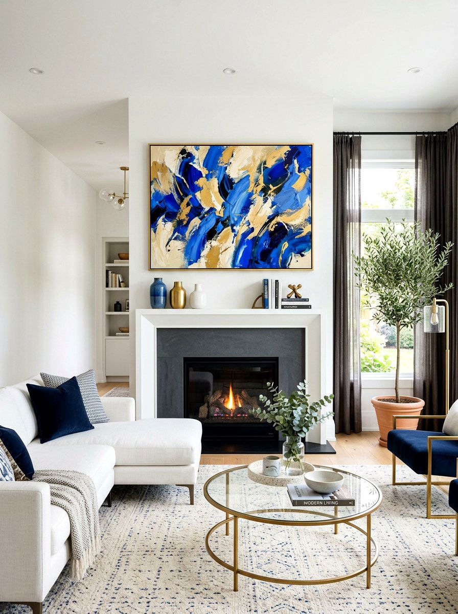Abstract Wall Art - 30 mantel shelf styling ideas