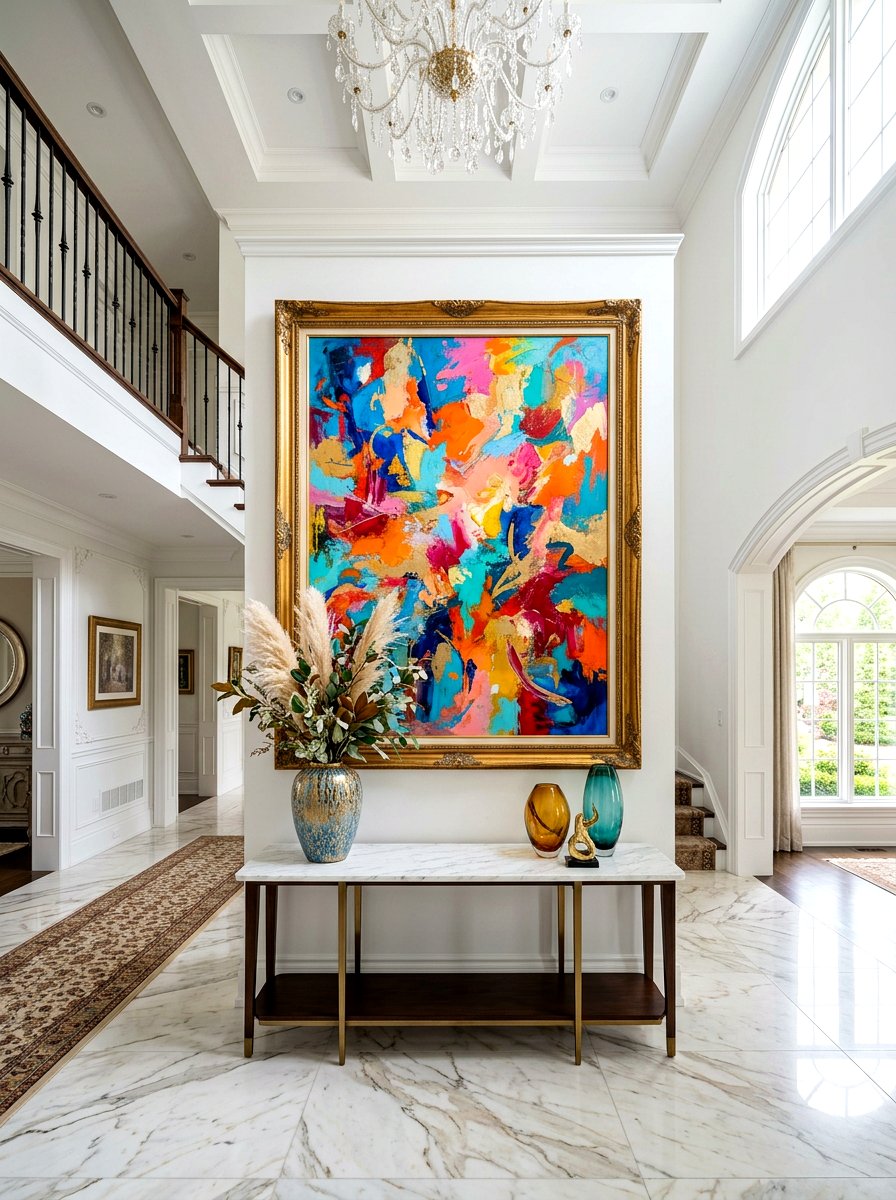 Abstract Wall Art - 30 luxury entryway styling ideas