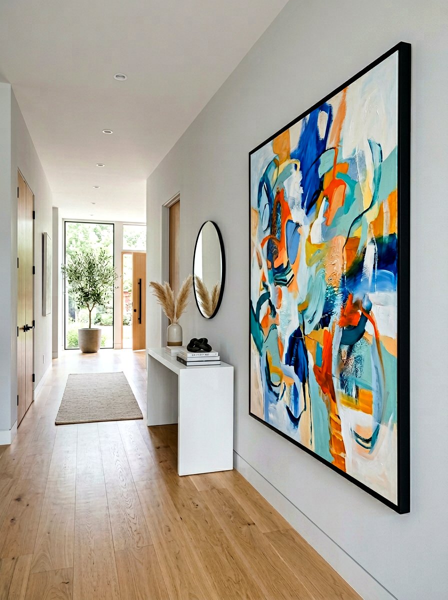 Abstract Wall Art - 30 hallway decor ideas