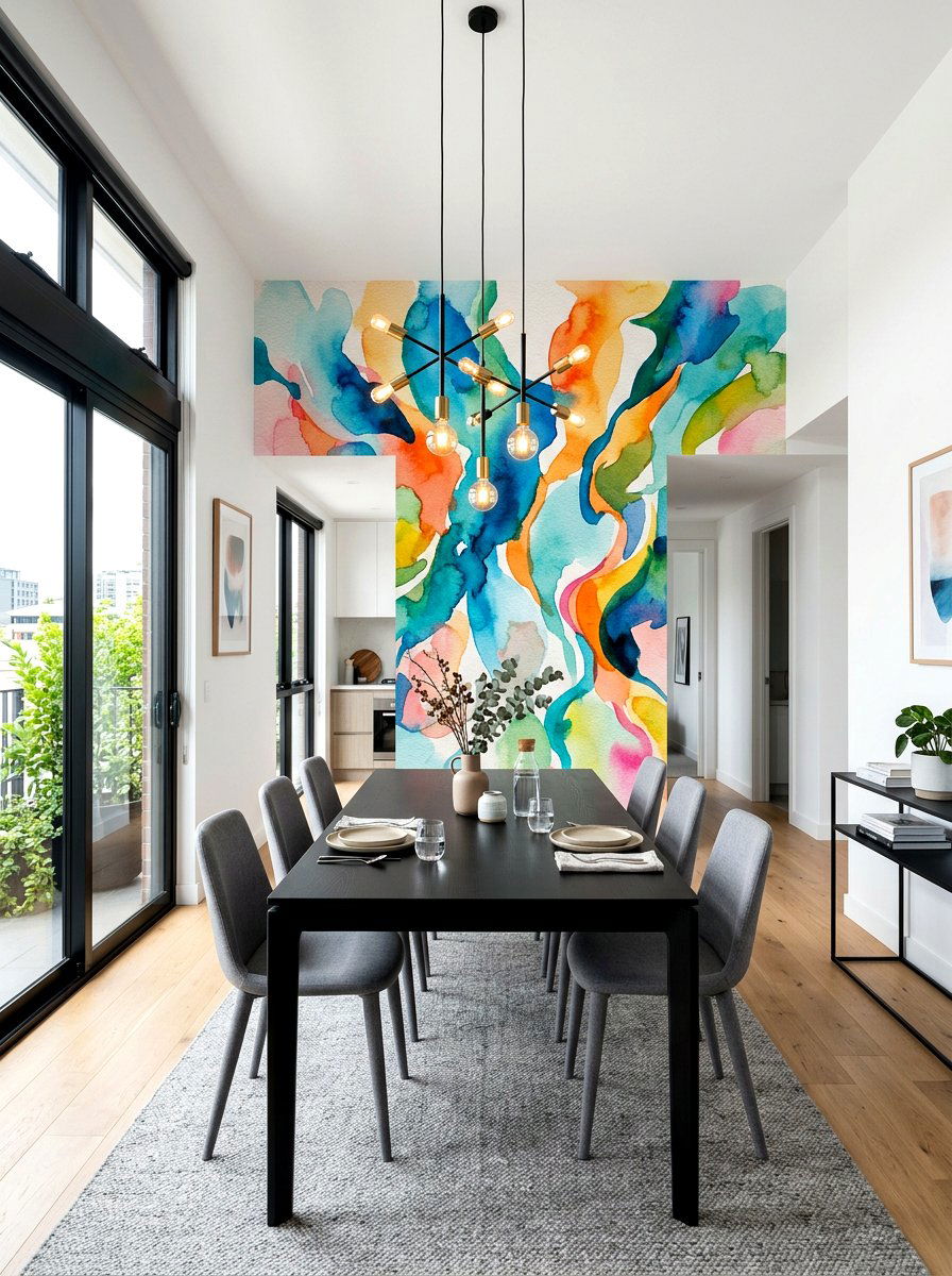 Abstract Wall Mural - 30 peel and stick mural ideas