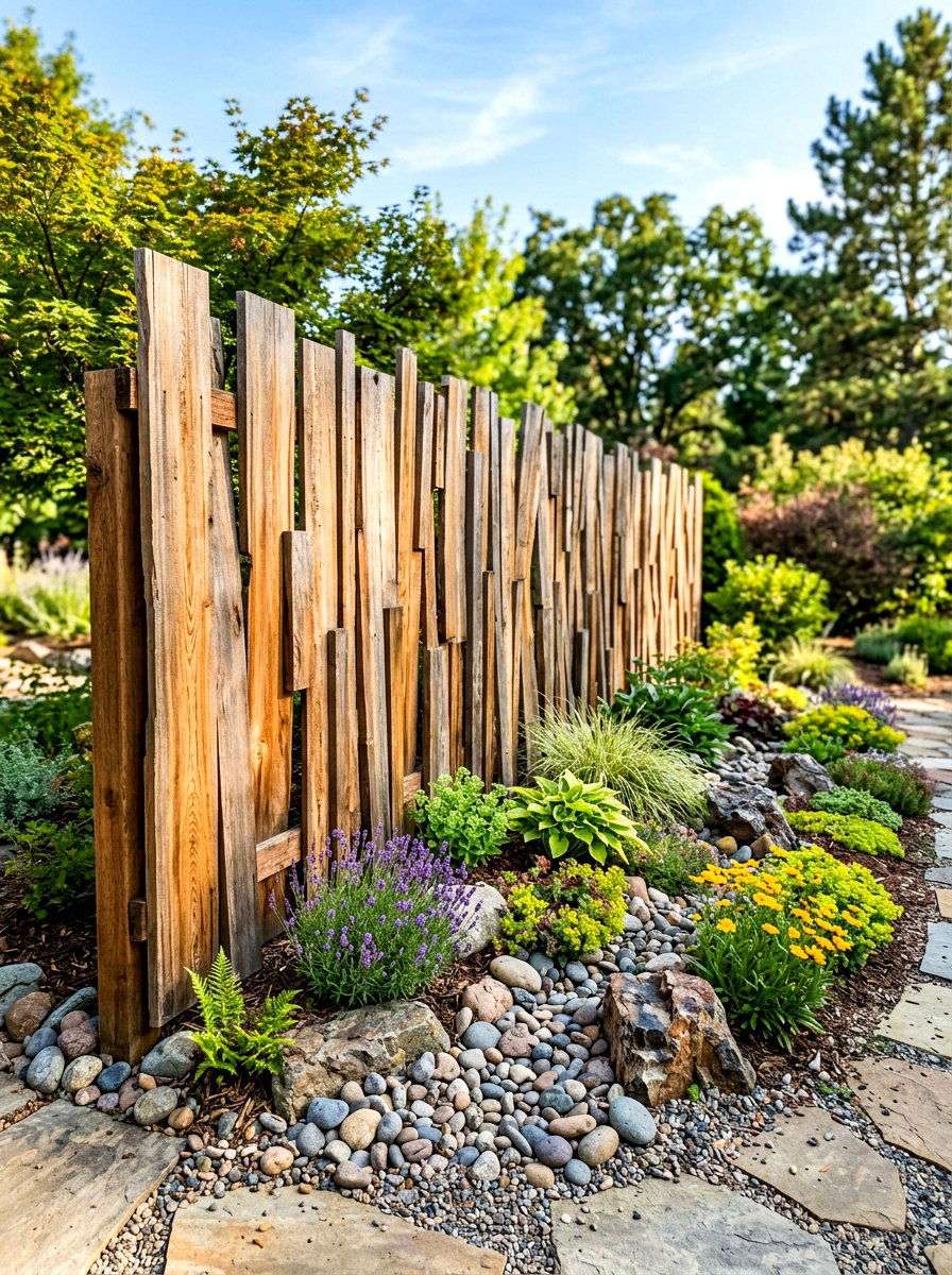 Abstract Wood Fence - 30 modern fence ideas