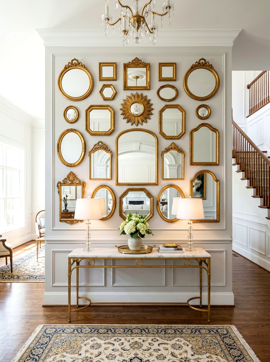 Abstract art gallery wall - 30 salon wall ideas