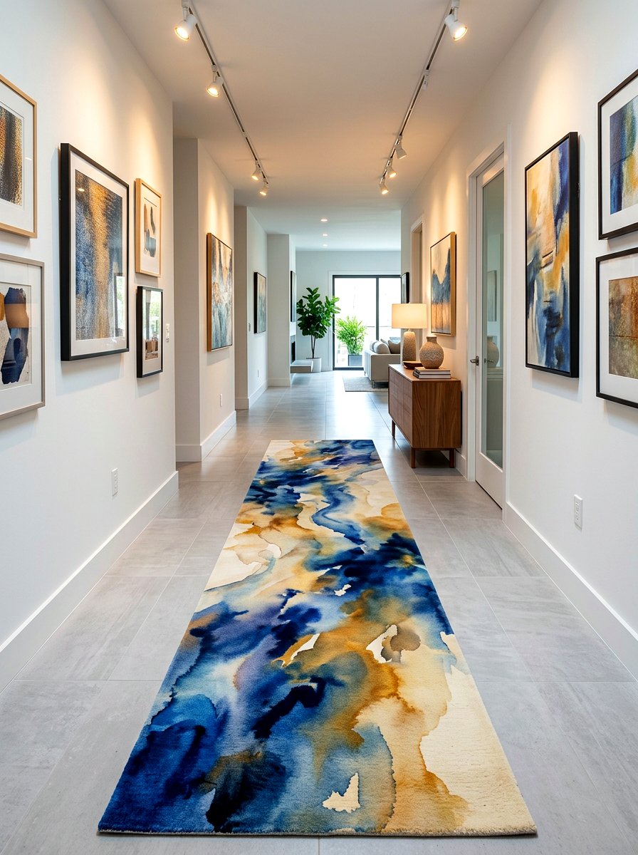 Abstract art runner - 30 hallway runner ideas