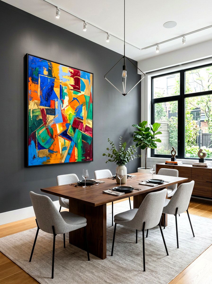 Abstract wall art - 30 moody supper club dining ideas