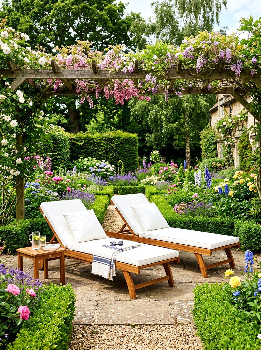 Acacia Wood Sun Lounger - 30 outdoor lounge chair ideas