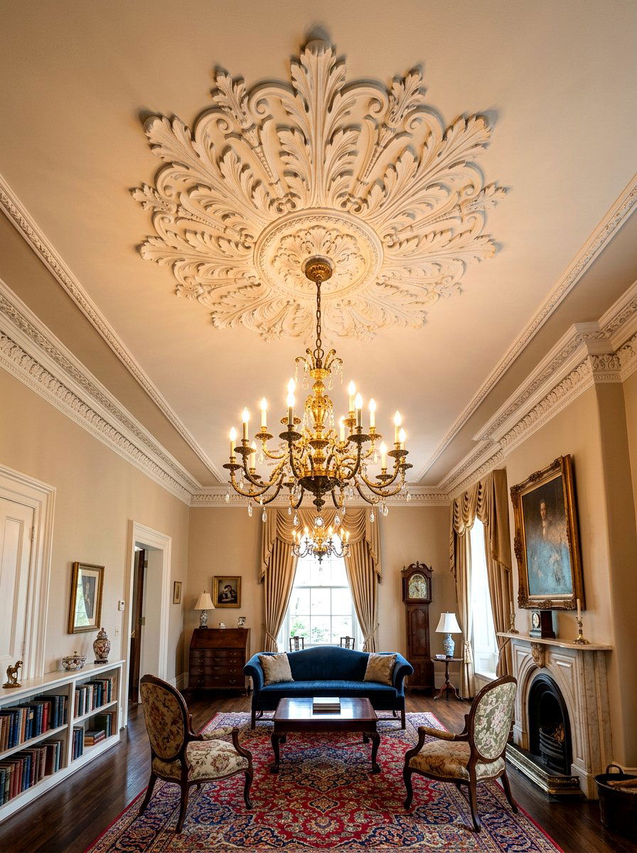 Acanthus leaf ceiling medallion - 30 ceiling medallion ideas