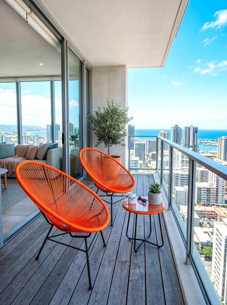 Acapulco Chair Balcony - 30 balcony seating nook ideas