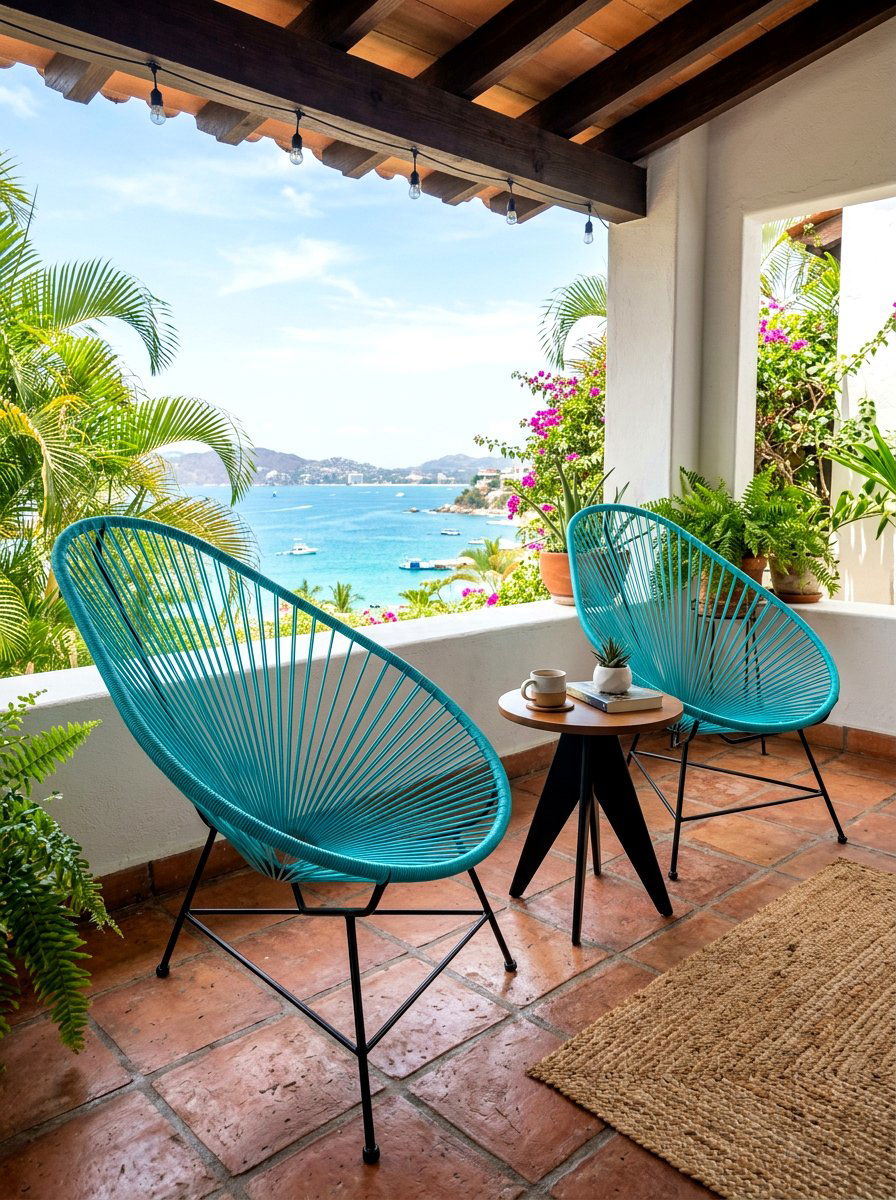 Acapulco chair seating - 30 veranda furniture ideas