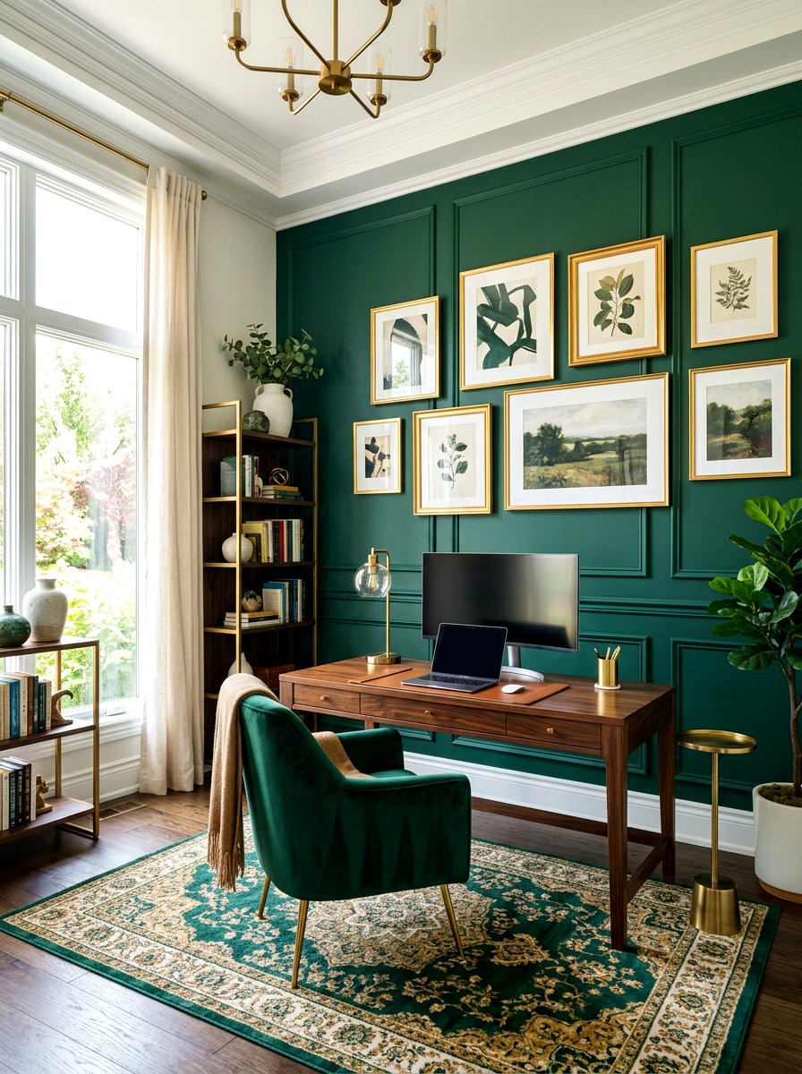 Accent Color Wall - 30 home office wall ideas
