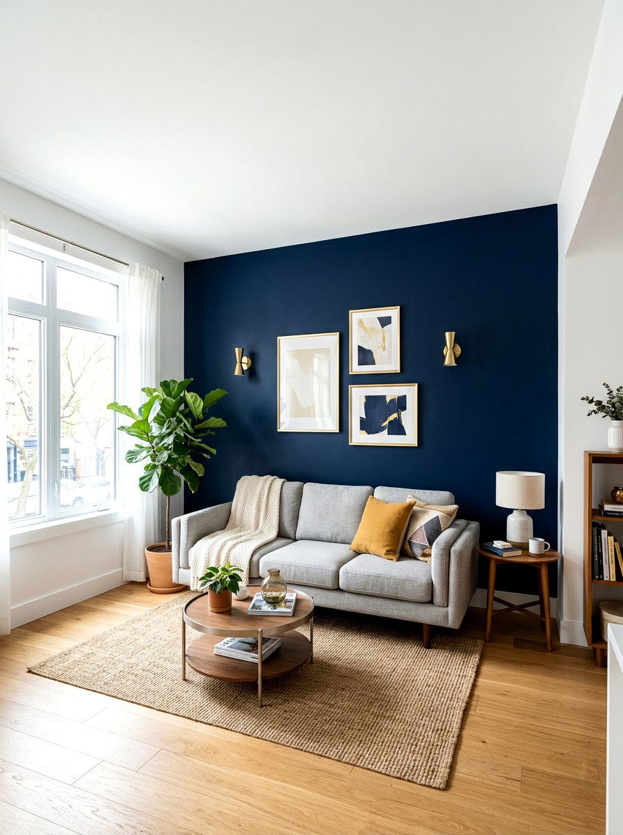 Accent Wall Small Apartment - 30 tiny apartment aesthetic ideas