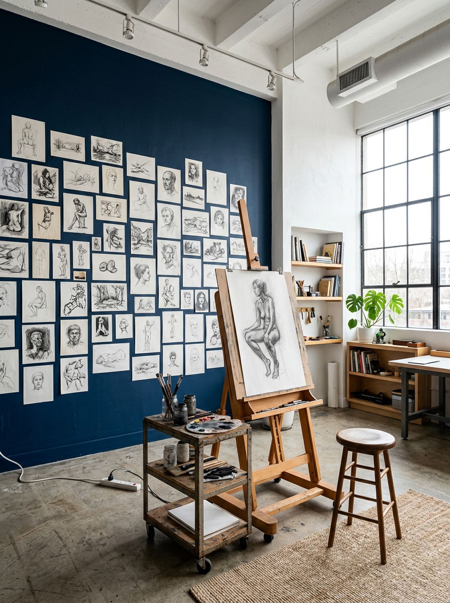 Accent Wall Studio - 30 painting studio ideas