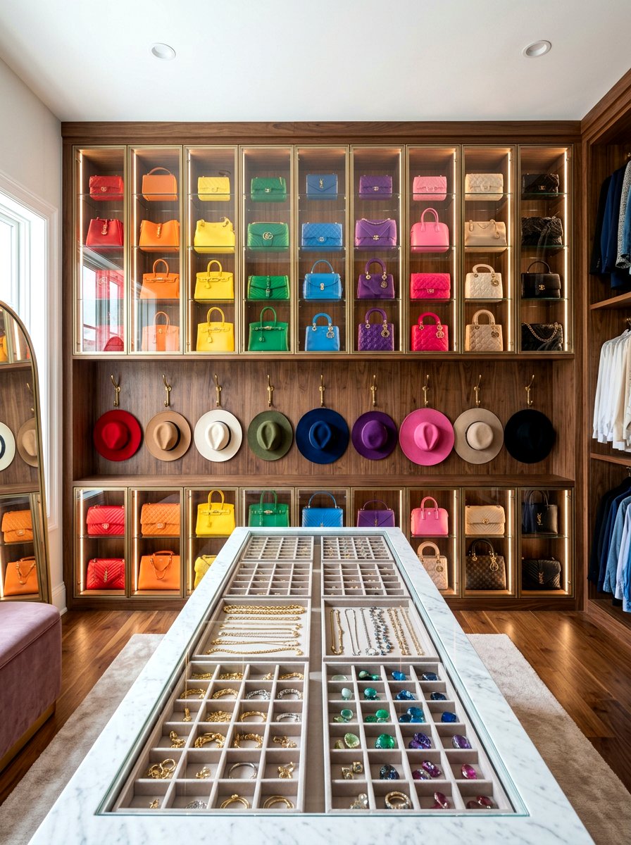 Accessory Color Closet - 30 color coordinated closet ideas