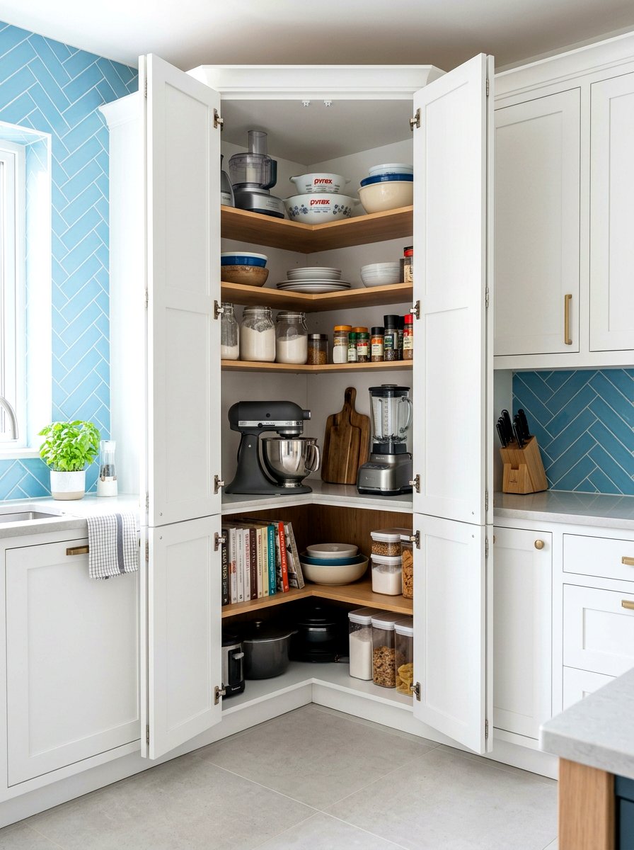 Accordion Style Corner Cabinet - 30 kitchen corner cabinet ideas