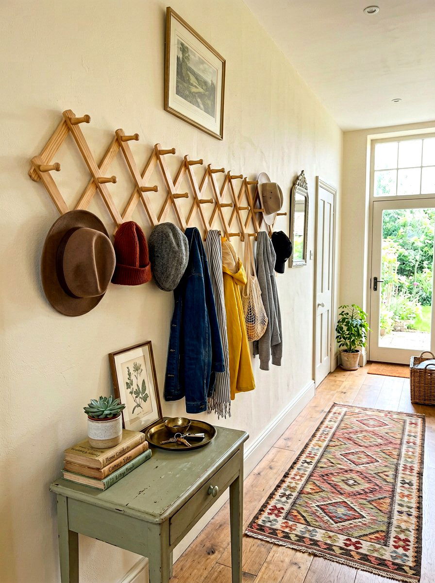Accordion Wall Rack - 30 small entry storage ideas