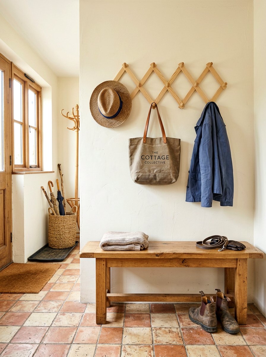 Accordion wall peg for mudroom - 30 no paint decor ideas