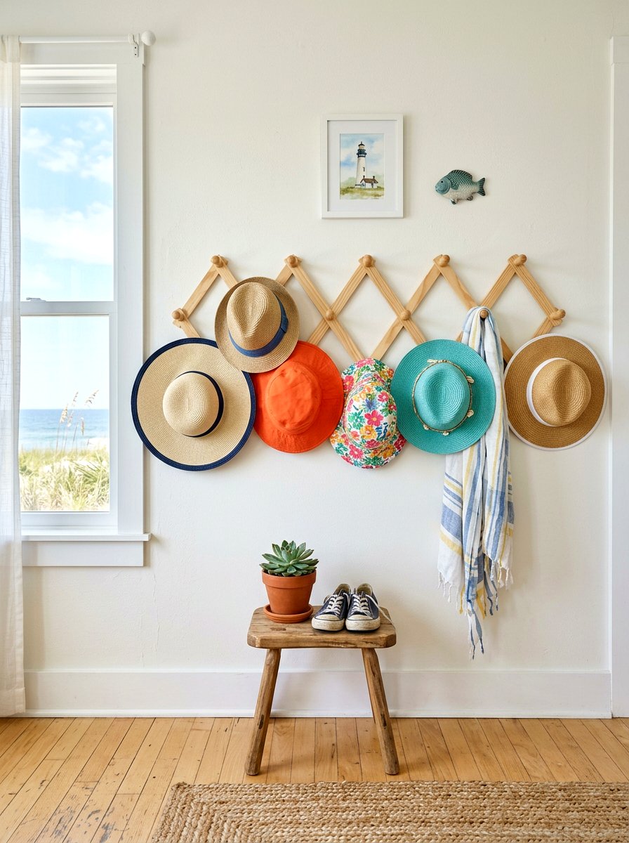 Accordion wall rack - 30 renter friendly entryway ideas