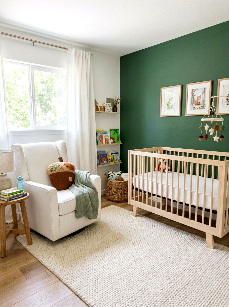 Acorn Throw Pillow - 30 woodland nursery ideas