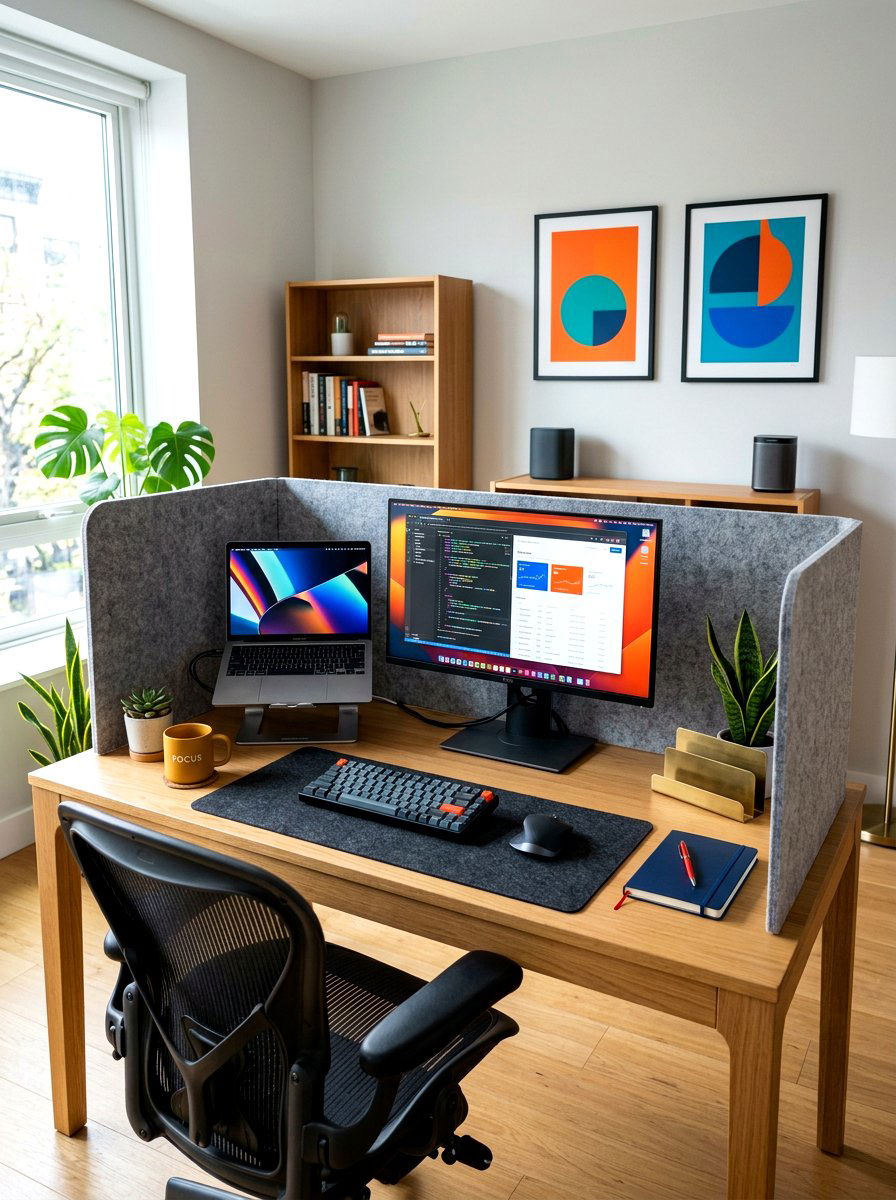 Acoustic Desk Divider - 30 sound dampening office ideas