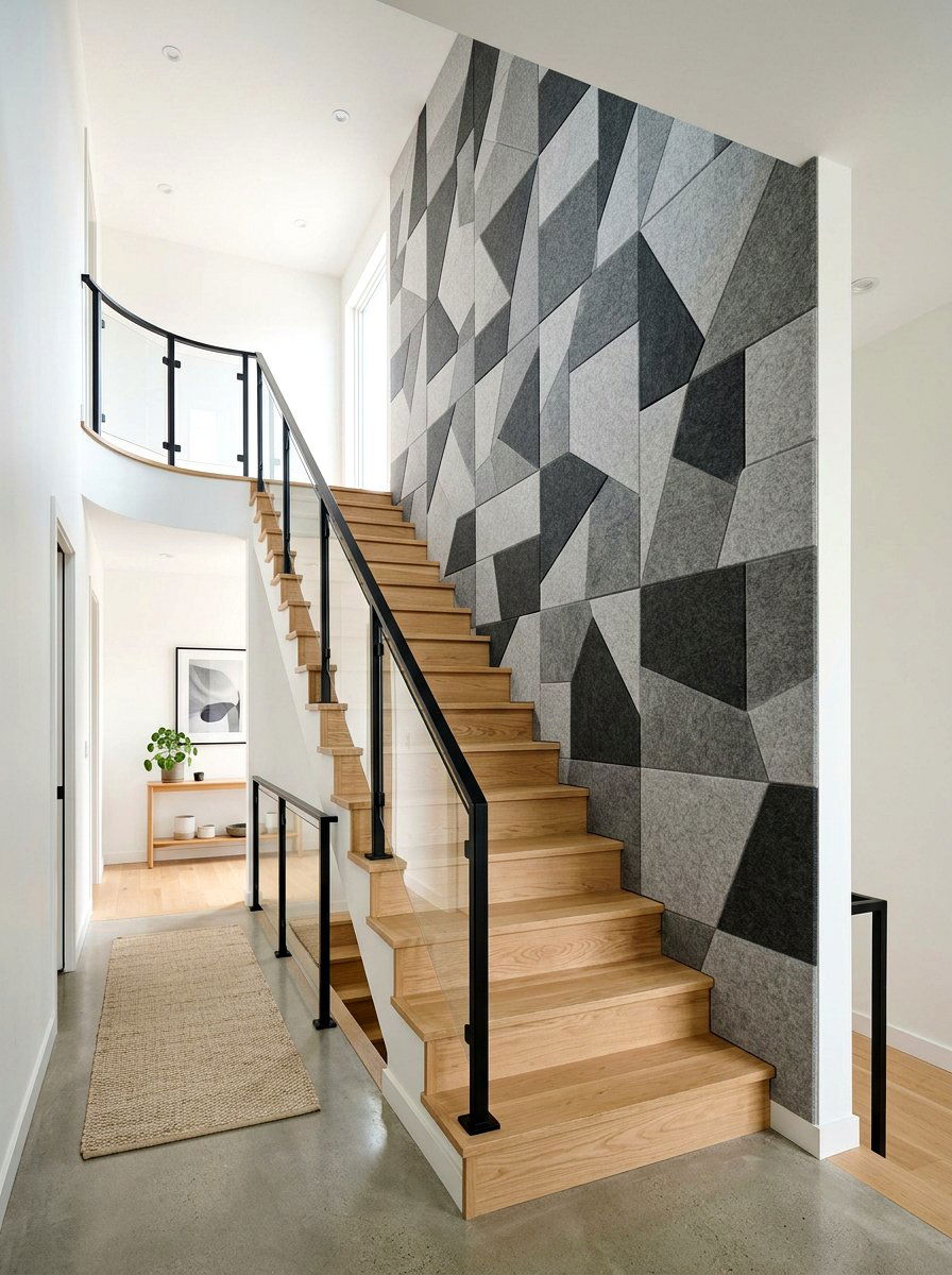 Acoustic Felt Panel - 30 staircase wall panel ideas