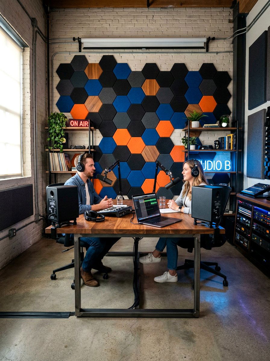 Acoustic Foam Tile - 30 home studio backdrop ideas