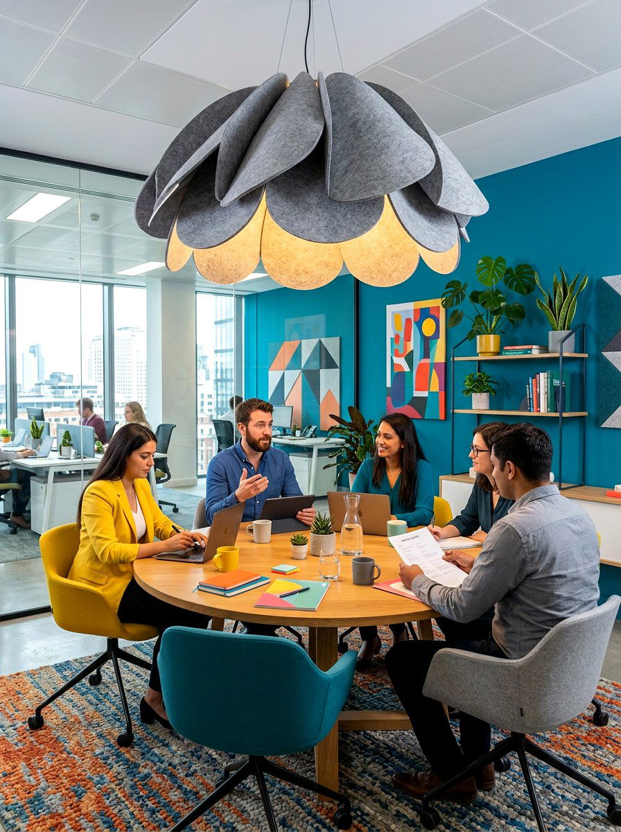 Acoustic Light Fixture - 30 sound dampening office ideas