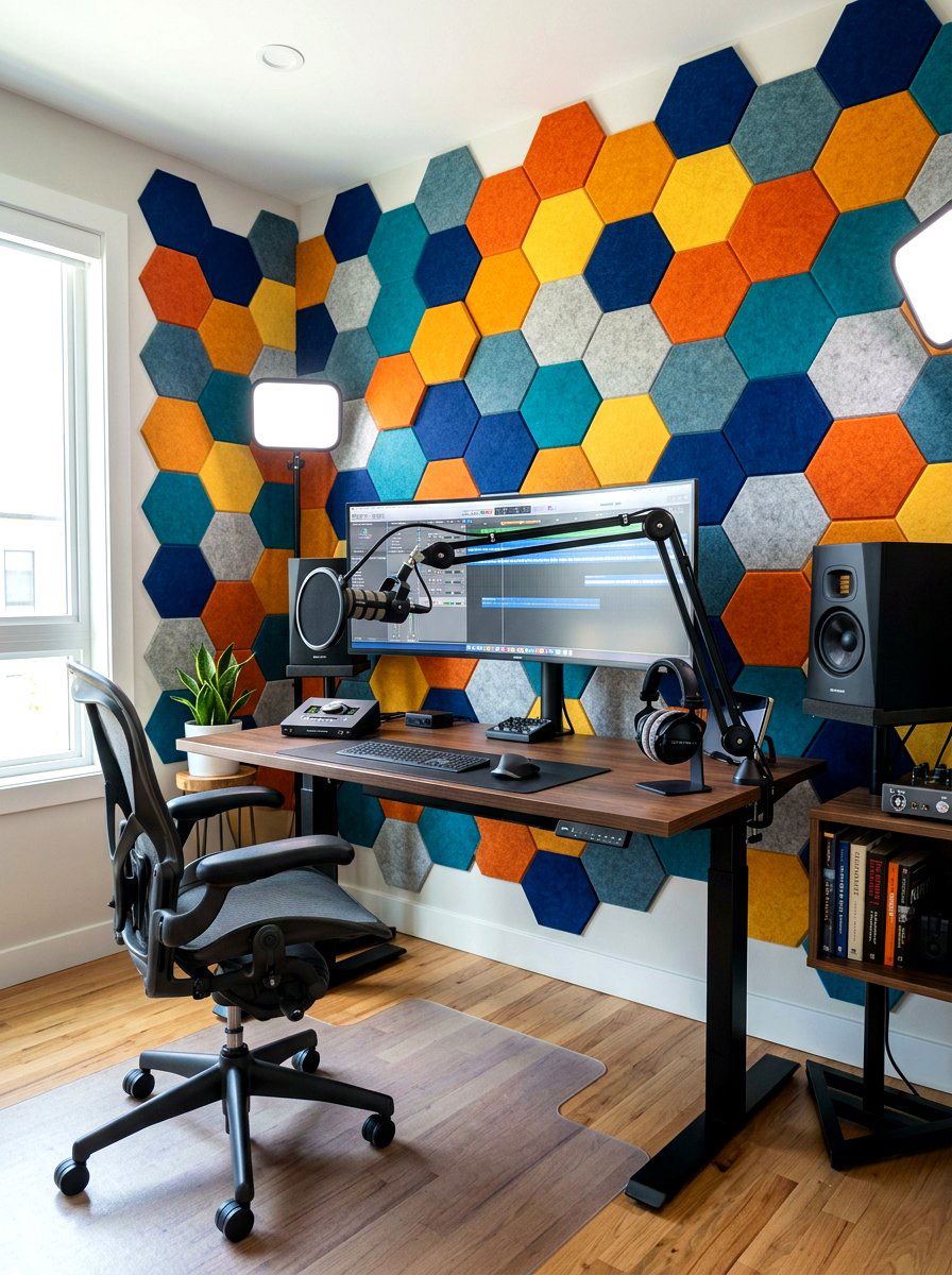 Acoustic Panel Wall - 30 video call background office ideas
