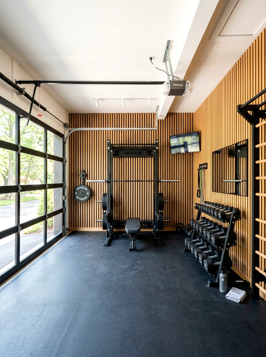 Acoustic Slat Wood Panels - 30 garage wall panel ideas