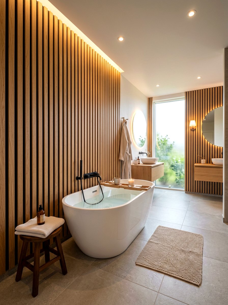 Acoustic Wall Panel Bathroom - 30 invisible wellness bathroom ideas
