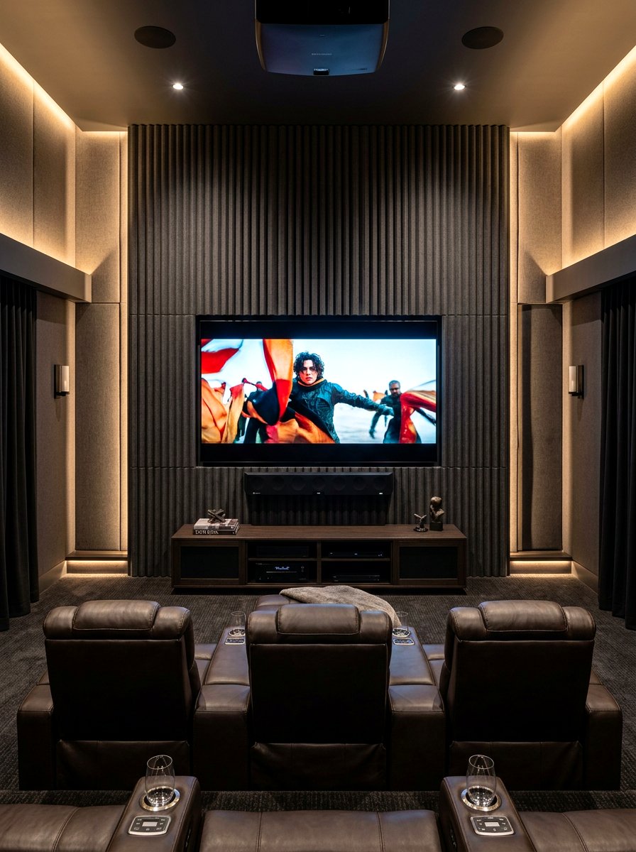 Acoustic panel media wall - 30 media wall ideas