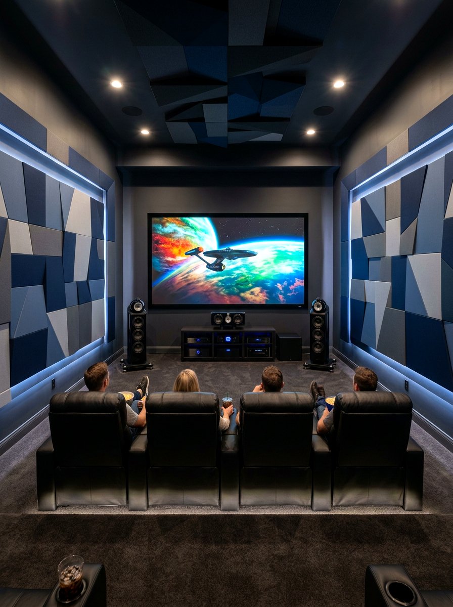Acoustic panel theater - 30 movie room ideas