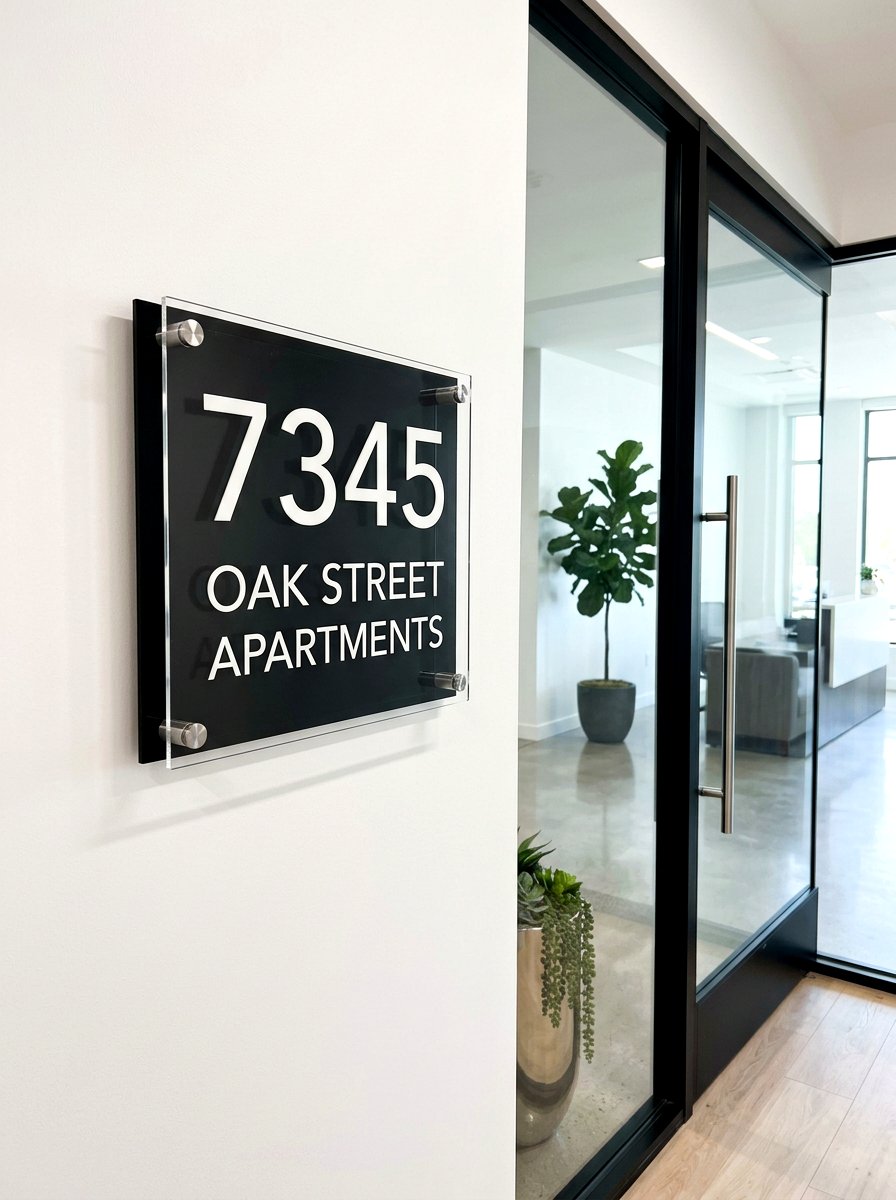 Acrylic Address Sign - 30 house number display ideas