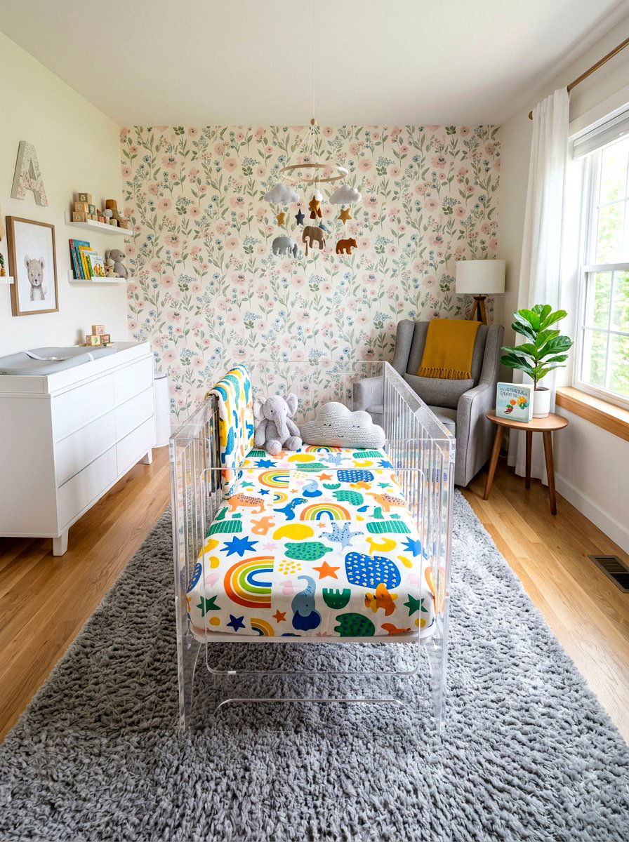Acrylic Baby Crib - 30 luxe baby room ideas