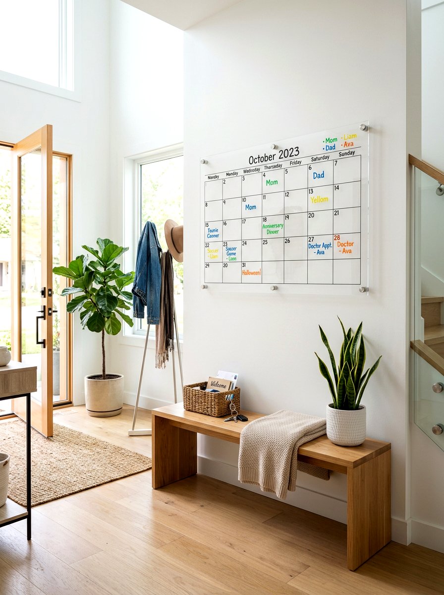 Acrylic Calendar Entryway - 30 message board wall ideas