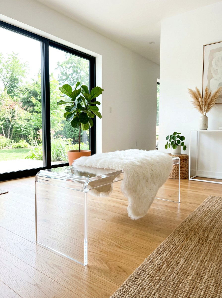 Acrylic Clear Bench - 30 foyer bench seating ideas