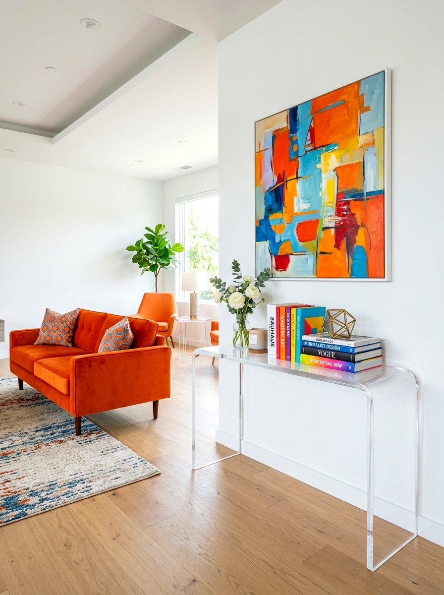 Acrylic Clear Console Table - 30 sofa table ideas