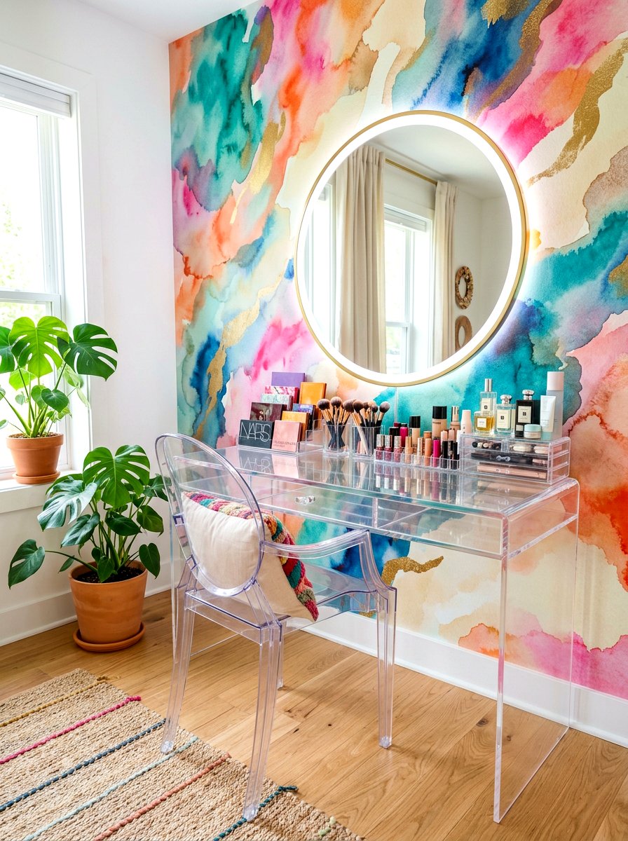 Acrylic Clear Vanity - 30 makeup vanity ideas