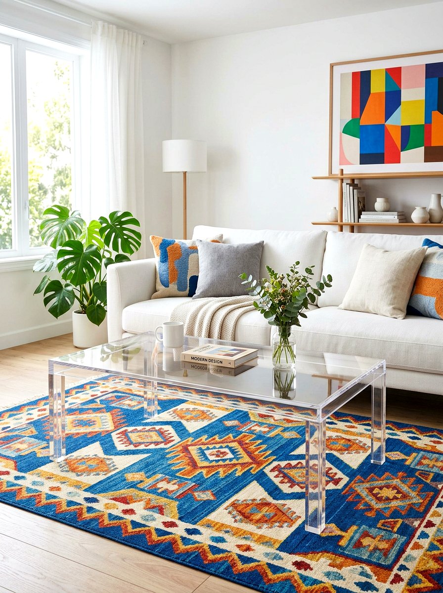 Acrylic Coffee Table - 30 TikTok living room decor ideas