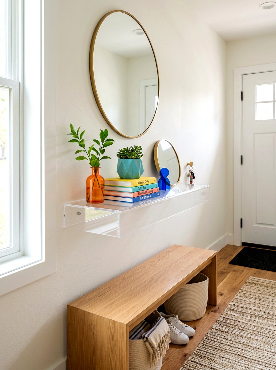 Acrylic Floating Entry Shelf - 30 floating entry shelf ideas