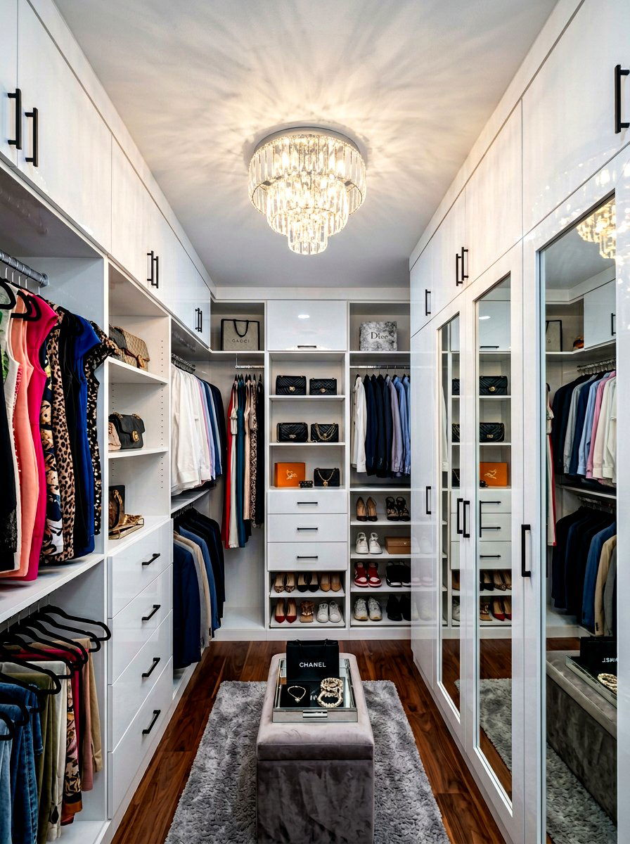 Acrylic Flush Chandelier - 30 closet chandelier ideas