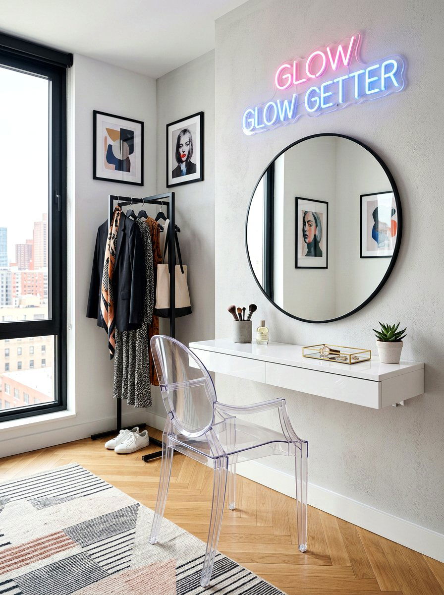 Acrylic Ghost Chair - 30 dressing room seating ideas