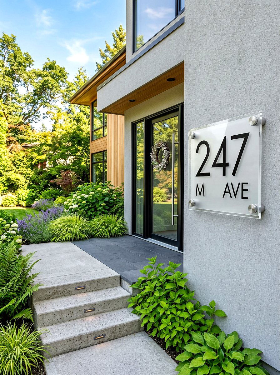 Acrylic Glass House Number - 30 house number sign ideas luxury