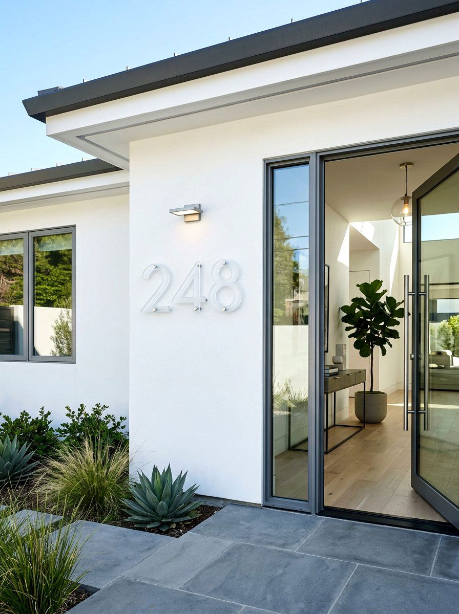 Acrylic Glass House Numbers - 30 house numbers curb appeal ideas