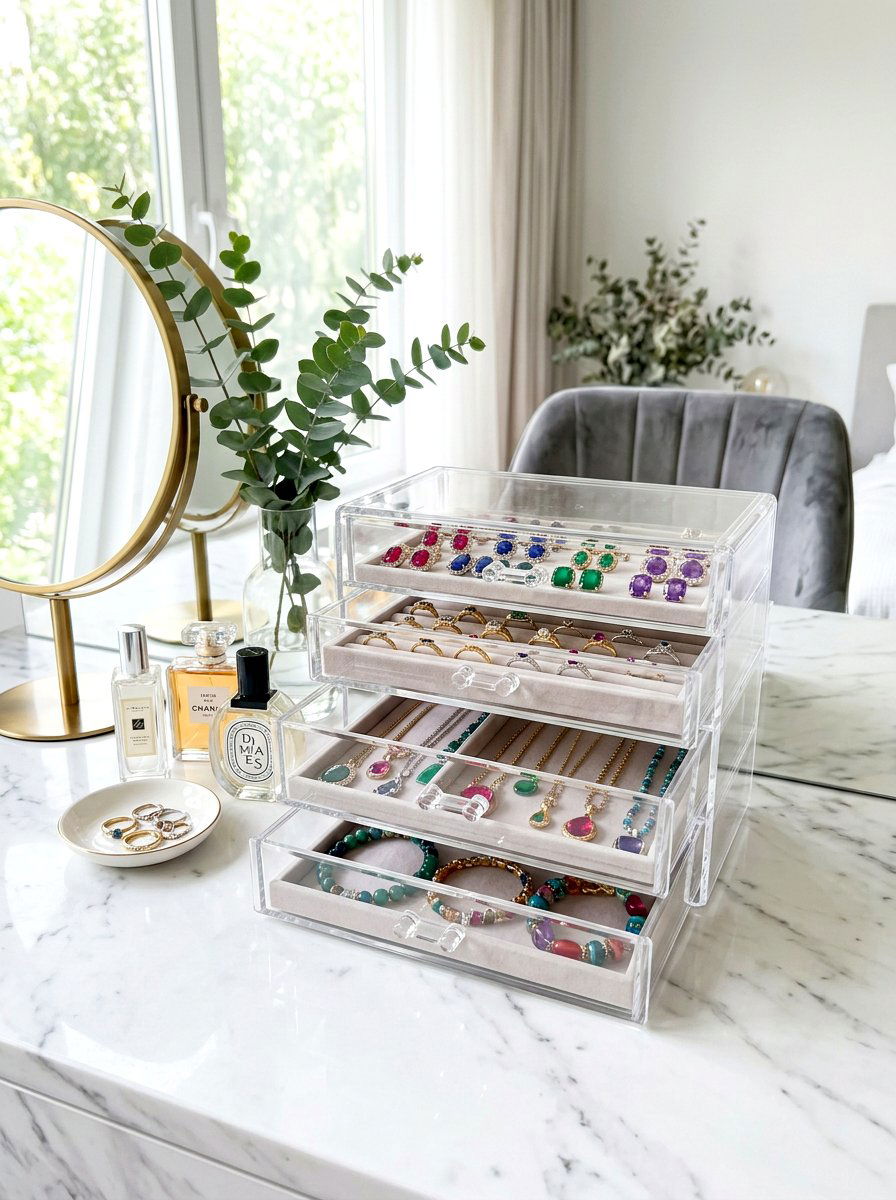 Acrylic Jewelry Storage - 30 jewelry storage ideas
