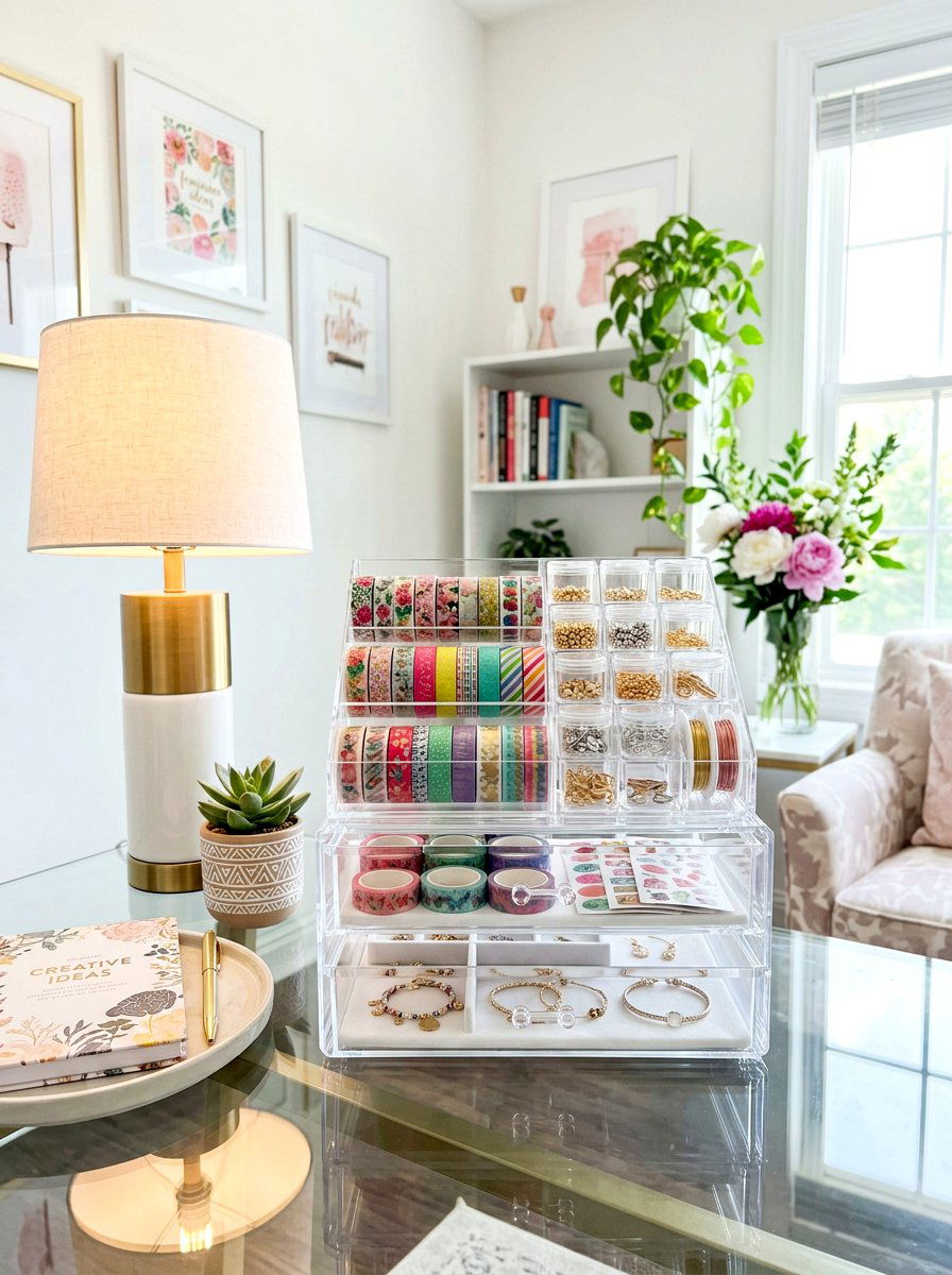Acrylic Makeup Organizer - 30 organizing a craft room ideas
