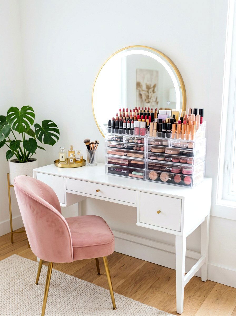 Acrylic Makeup Organizer - 30 beauty product storage ideas