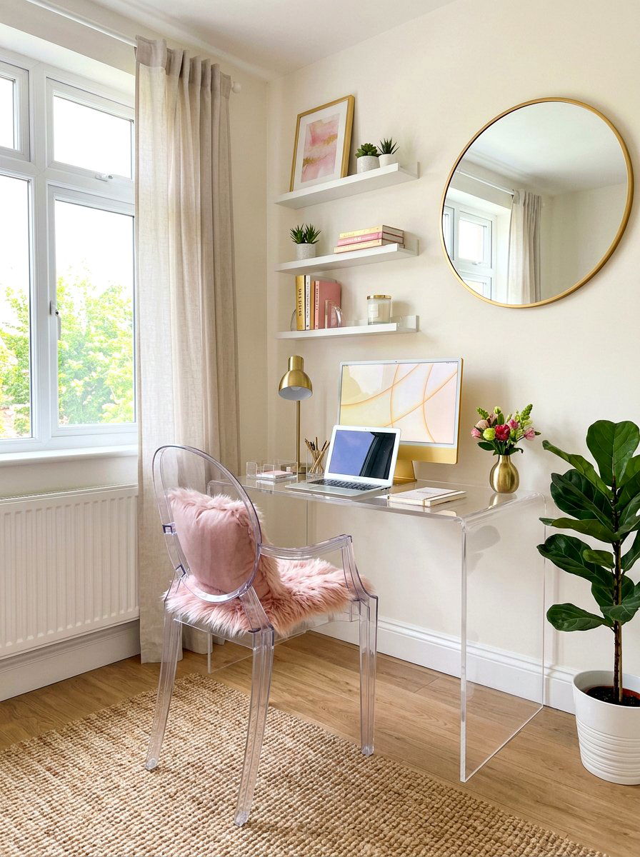 Acrylic Office Furniture - 30 feminine office ideas