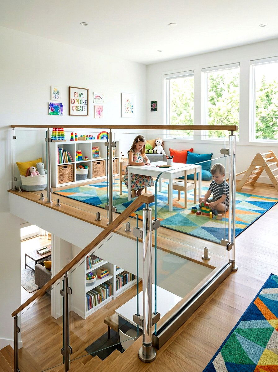 Acrylic Panel Railing - 30 open loft railing ideas