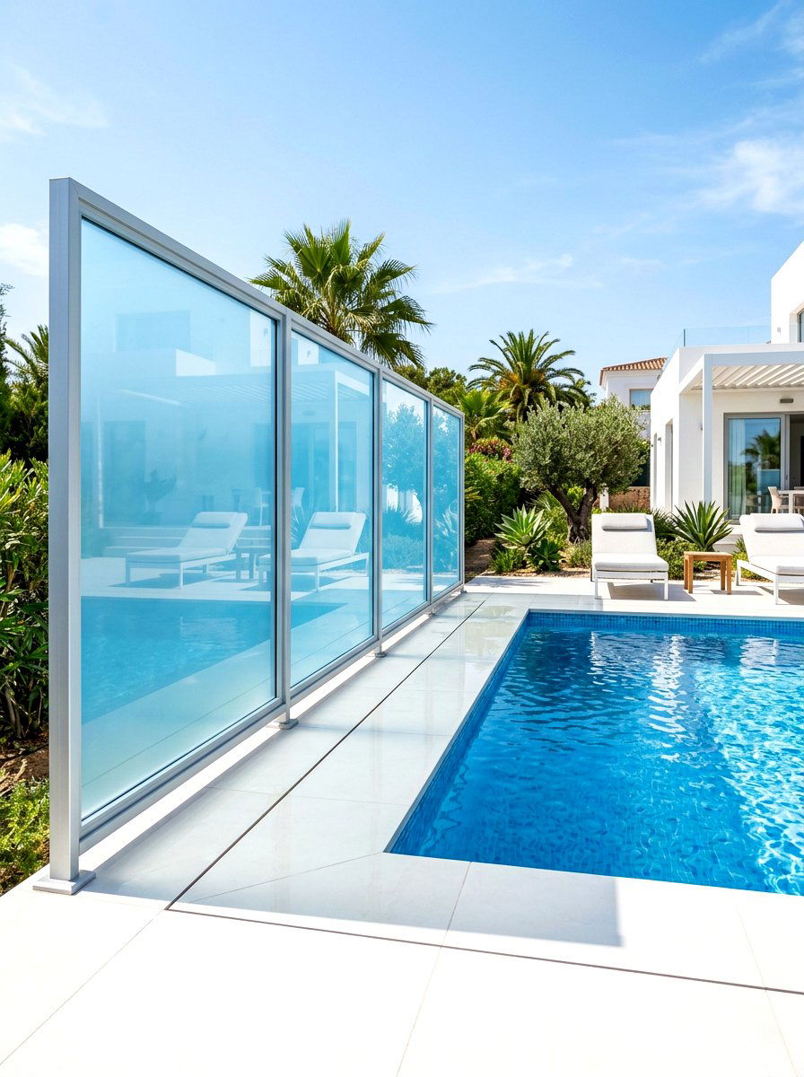 Acrylic Privacy Panels - 30 poolside privacy screen ideas