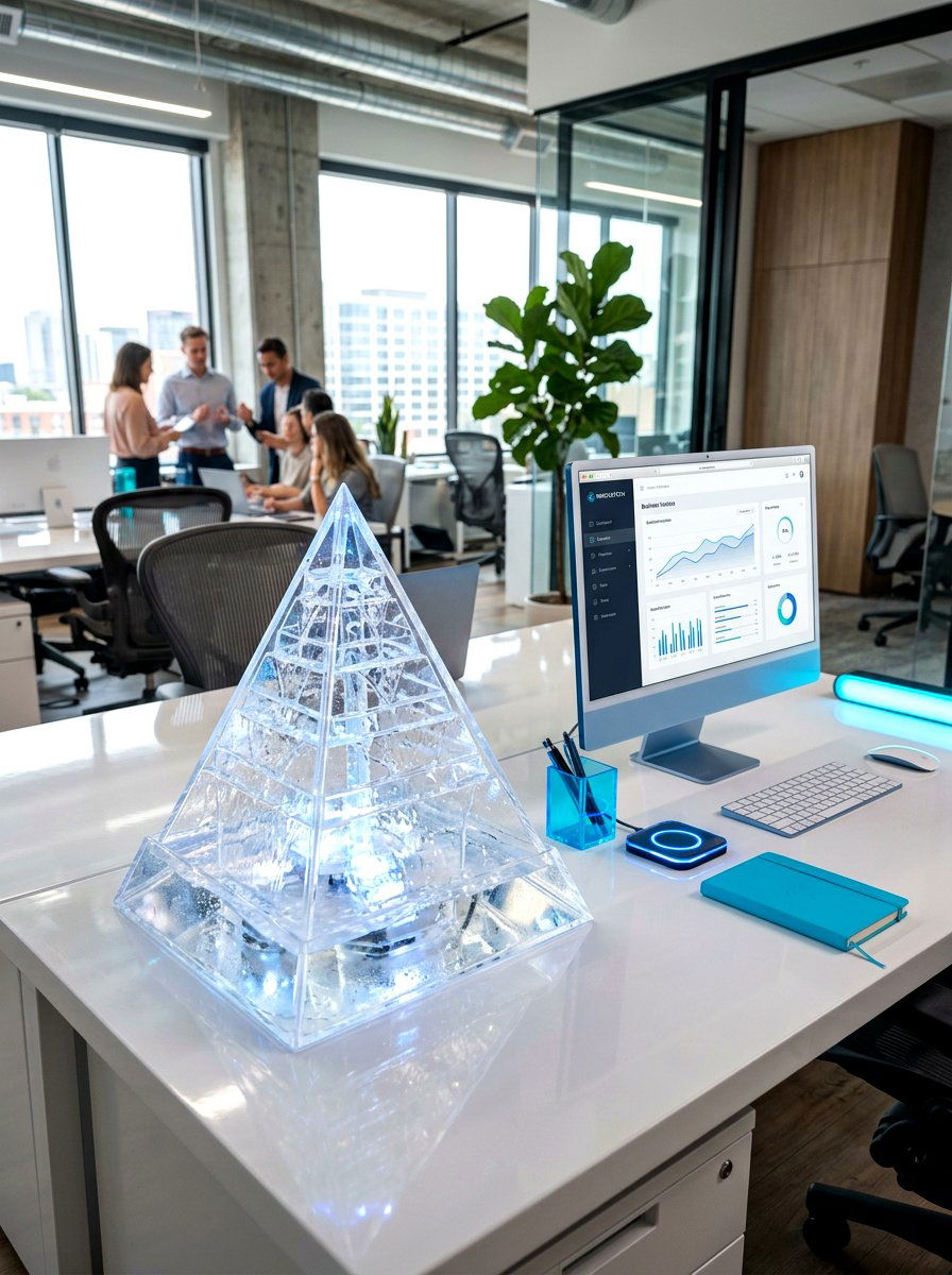 Acrylic Pyramid Fountain - 30 tabletop fountain ideas