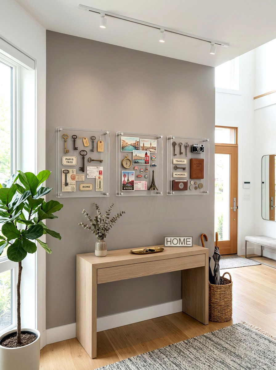 Acrylic Shadow Box Decor - 30 art wall foyer ideas